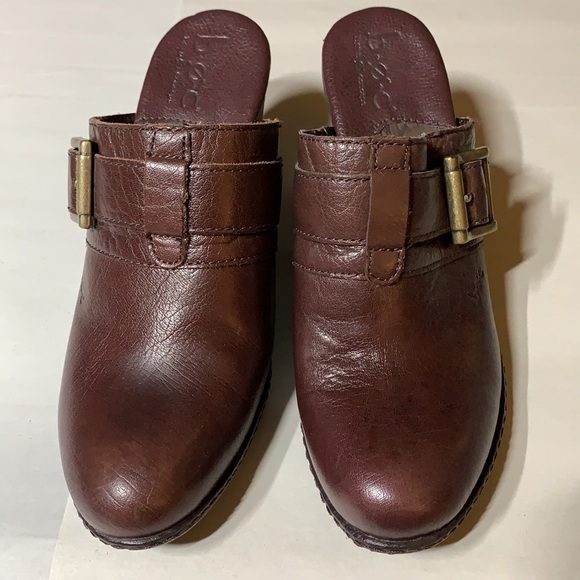 Born Brown leather upper/ lining clogs slip on good condition Size 7M gr8 brand - Picture 3 of 10